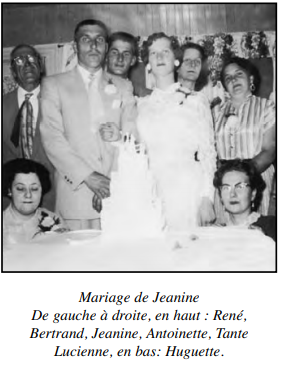 Image25 Mariage de Jeanine
De gauche à droite, en haut : René,
Bertrand, Jeanine, Antoinette, Tante
Lucienne, en bas: Huguette.